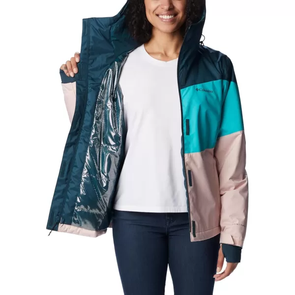 Columbia Womens Tipton Peak Ii Insulated JacketNight Wave Bright Aqua Dusty Pink