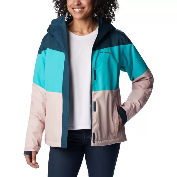 Columbia Womens Tipton Peak Ii Insulated JacketNight Wave Bright Aqua Dusty Pink