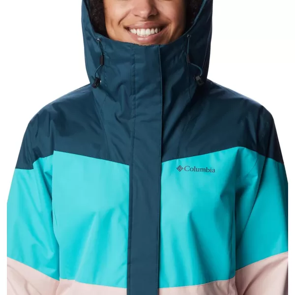 Columbia Womens Tipton Peak Ii Insulated JacketNight Wave Bright Aqua Dusty Pink