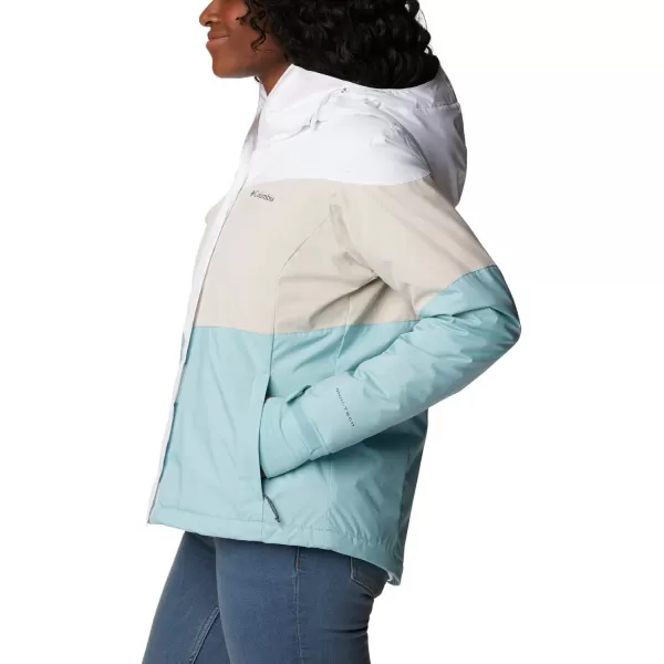 Columbia Womens Tipton Peak Ii Insulated JacketWhite Dark Stone Aqua Haze