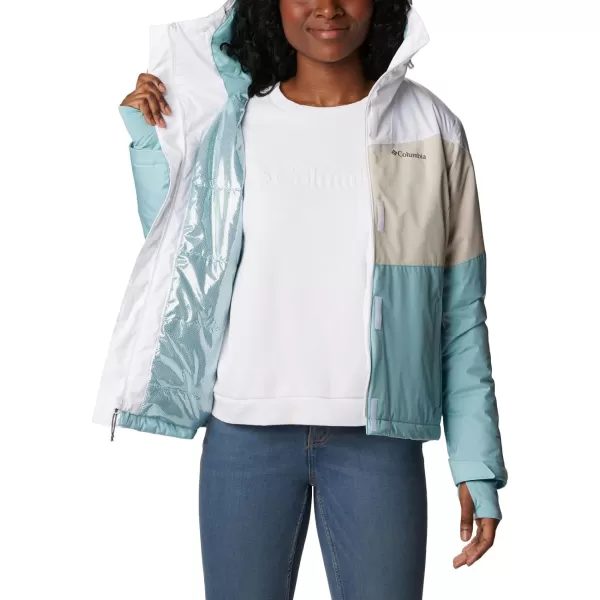 Columbia Womens Tipton Peak Ii Insulated JacketWhite Dark Stone Aqua Haze