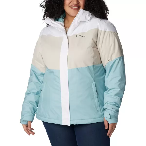 Columbia Womens Tipton Peak Ii Insulated JacketWhite Dark Stone Aqua Haze