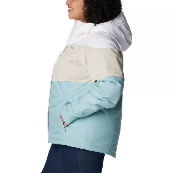 Columbia Womens Tipton Peak Ii Insulated JacketWhite Dark Stone Aqua Haze