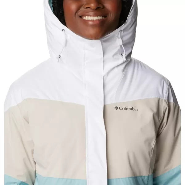 Columbia Womens Tipton Peak Ii Insulated JacketWhite Dark Stone Aqua Haze