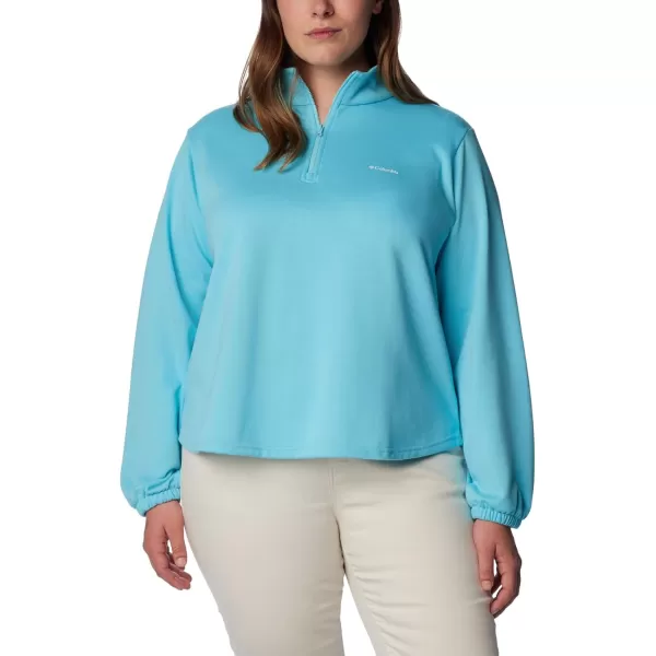 Columbia Womens Trek French Terry Half Zip UpdateAquamarine