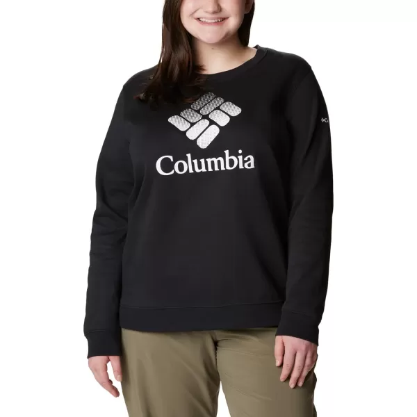 Columbia Womens Trek Graphic CrewBlackWhite Csc Stacked Logo