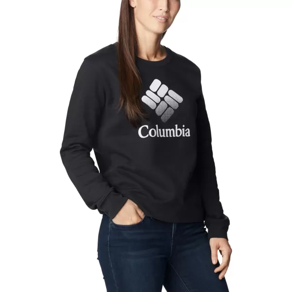 Columbia Womens Trek Graphic CrewBlackWhite Csc Stacked Logo