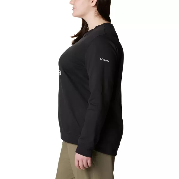 Columbia Womens Trek Graphic CrewBlackWhite Csc Stacked Logo