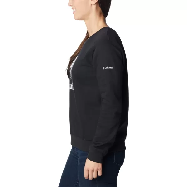 Columbia Womens Trek Graphic CrewBlackWhite Csc Stacked Logo