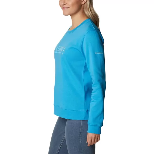 Columbia Womens Trek Graphic CrewBlue ChillColumbia Stencil