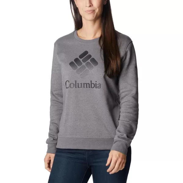 Columbia Womens Trek Graphic CrewCity Grey HeatherBlack Csc Stacked Logo