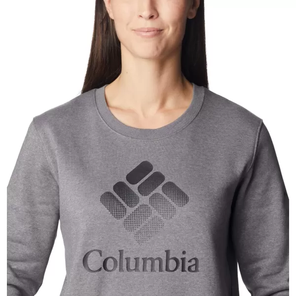 Columbia Womens Trek Graphic CrewCity Grey HeatherBlack Csc Stacked Logo