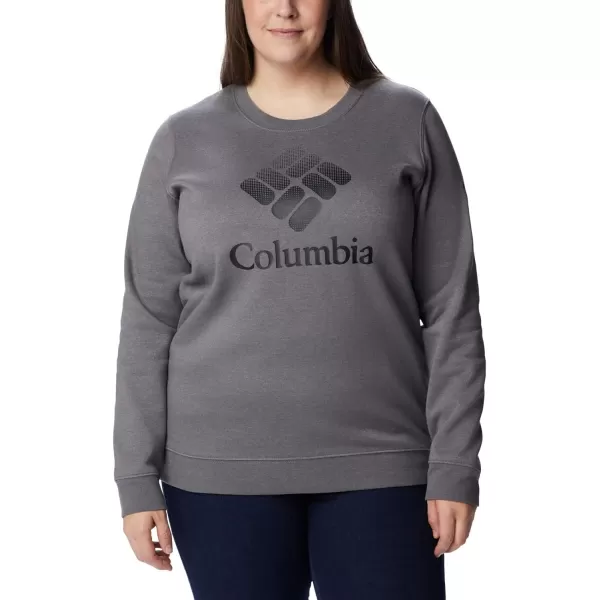 Columbia Womens Trek Graphic CrewCity Grey HeatherBlack Csc Stacked Logo