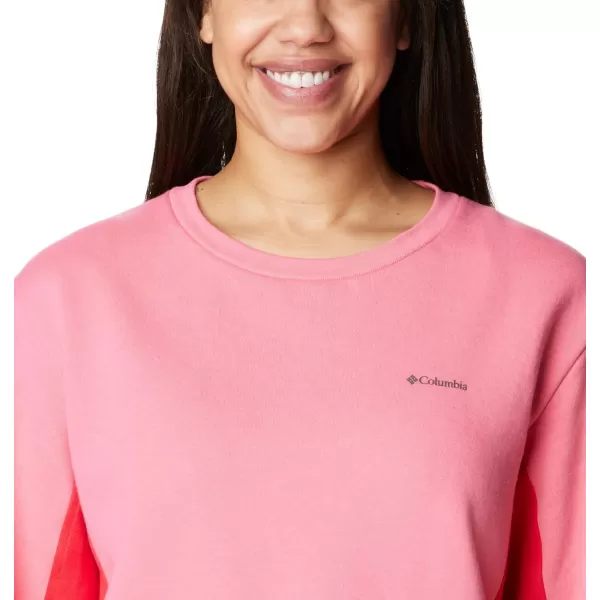 Columbia Womens Trek II Colorblock CrewCamellia Rose Red Lily