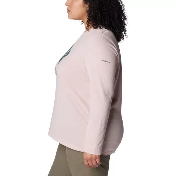 Columbia Womens Trek Relaxed Long Sleeve TeeDusty PinkStacked Gem