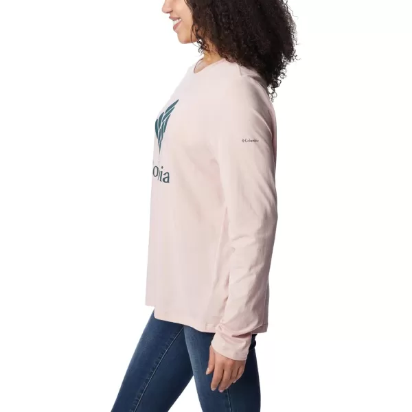 Columbia Womens Trek Relaxed Long Sleeve TeeDusty PinkStacked Gem