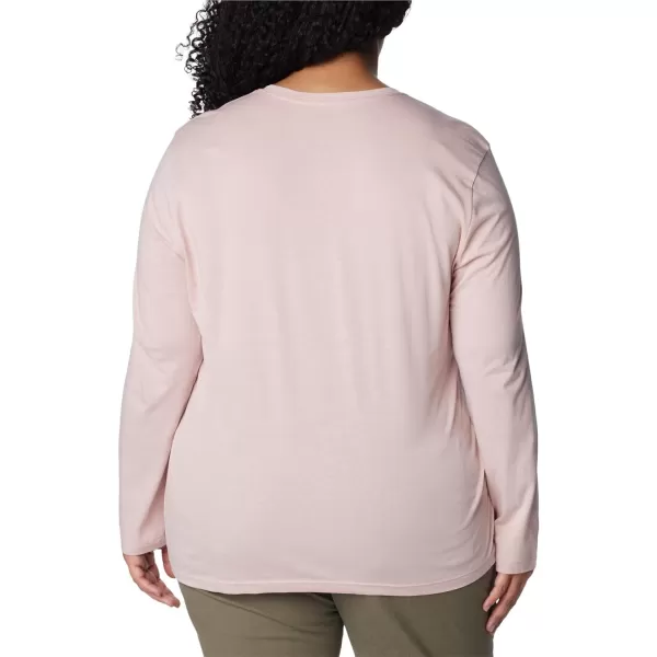 Columbia Womens Trek Relaxed Long Sleeve TeeDusty PinkStacked Gem