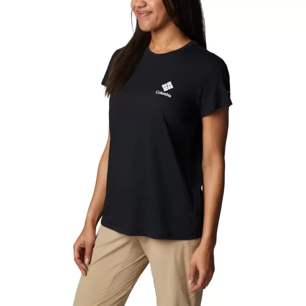 Columbia Womens Trek Short Sleeve Graphic TeeBlackCsc Stacked Mini Graphic