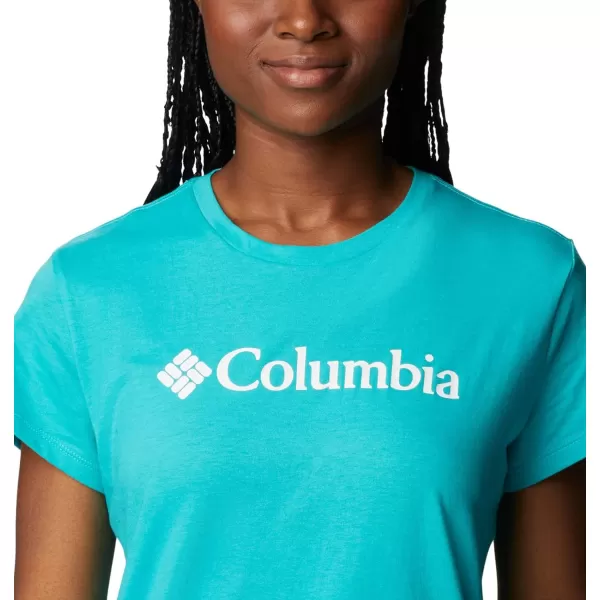 Columbia Womens Trek Short Sleeve Graphic TeeBright AquaCsc Branded Graphic