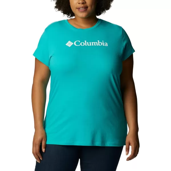 Columbia Womens Trek Short Sleeve Graphic TeeBright AquaCsc Branded Graphic