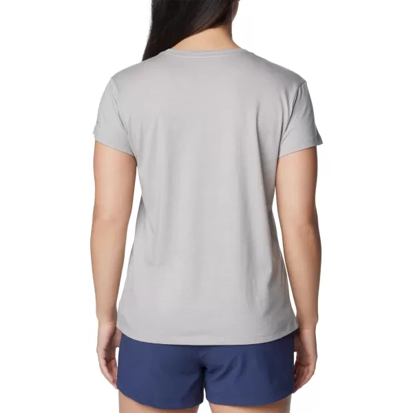 Columbia Womens Trek Short Sleeve Graphic TeeColumbia Grey HeatherCsc Emblem