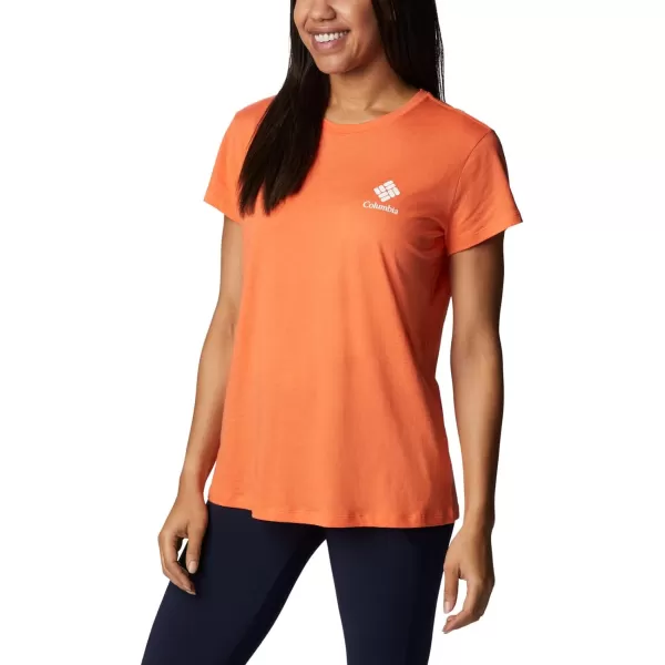 Columbia Womens Trek Short Sleeve Graphic TeeSunset OrangeCsc Stacked Mini Graphic