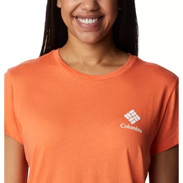 Columbia Womens Trek Short Sleeve Graphic TeeSunset OrangeCsc Stacked Mini Graphic