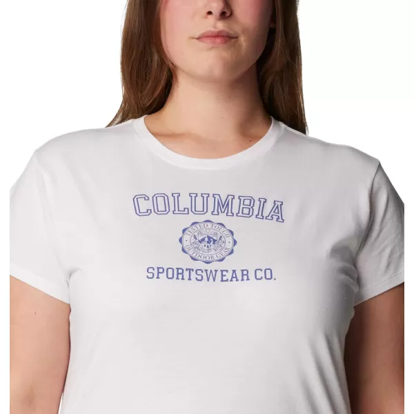 Columbia Womens Trek Short Sleeve Graphic TeeWhiteCsc Emblem
