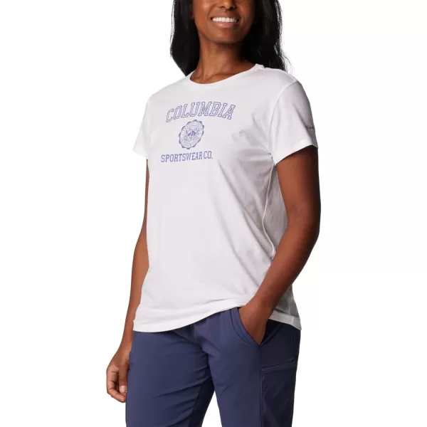 Columbia Womens Trek Short Sleeve Graphic TeeWhiteCsc Emblem