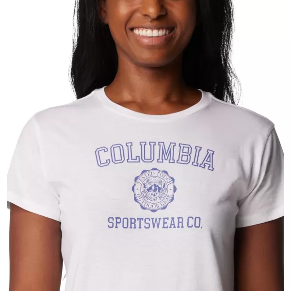 Columbia Womens Trek Short Sleeve Graphic TeeWhiteCsc Emblem