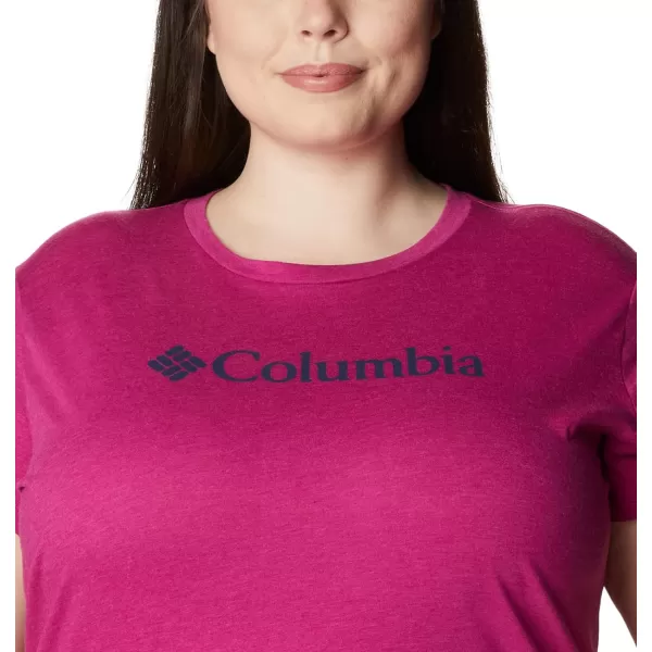 Columbia Womens Trek Short Sleeve Graphic TeeWild Fuchsia HeatherGem Columbia