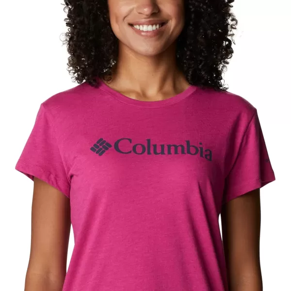 Columbia Womens Trek Short Sleeve Graphic TeeWild Fuchsia HeatherGem Columbia