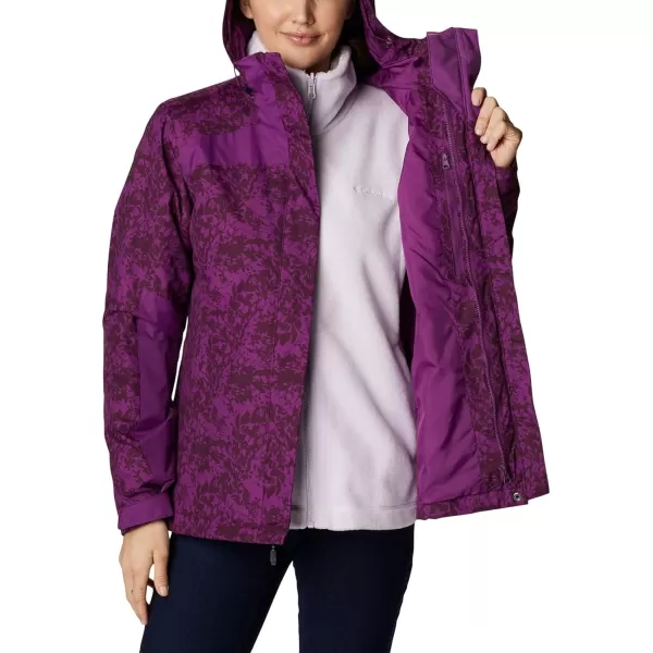 Columbia Womens Tunnel Falls Interchange JacketPlum Florescence Print