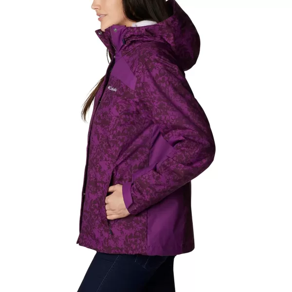 Columbia Womens Tunnel Falls Interchange JacketPlum Florescence Print