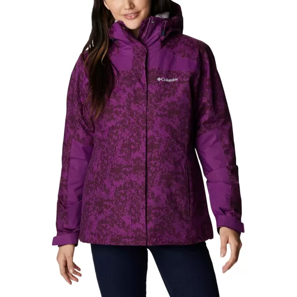 Columbia Womens Tunnel Falls Interchange JacketPlum Florescence Print