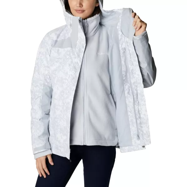 Columbia Womens Tunnel Falls Interchange JacketWhite Florescence PrintCirrus Grey