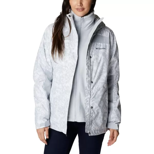 Columbia Womens Tunnel Falls Interchange JacketWhite Florescence PrintCirrus Grey