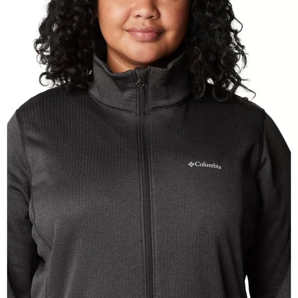 Columbia Womens W Park View Grid Fleece Full ZipBlack Heather