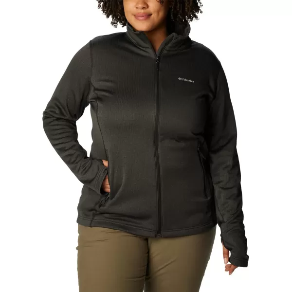 Columbia Womens W Park View Grid Fleece Full ZipBlack Heather