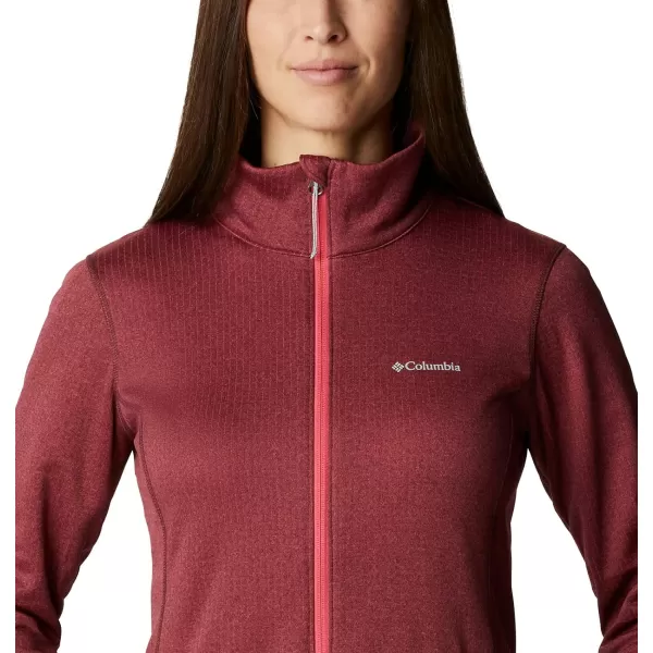 Columbia Womens W Park View Grid Fleece Full ZipBright Geranium Heather