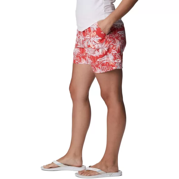 Columbia Womens W Super Backcast Water ShortRed Hibiscus Festive Fishin