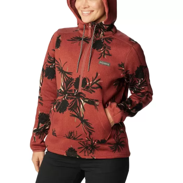 Columbia Womens W Sweater Weather Hooded PulloverBeetroot Pinecones