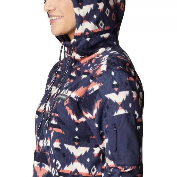 Columbia Womens W Sweater Weather Hooded PulloverNocturnal Rocky Mountain Print