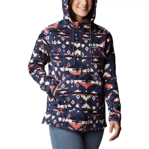 Columbia Womens W Sweater Weather Hooded PulloverNocturnal Rocky Mountain Print