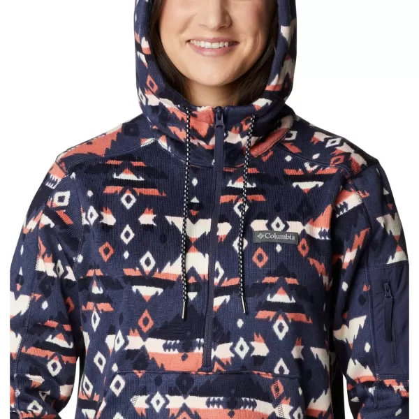 Columbia Womens W Sweater Weather Hooded PulloverNocturnal Rocky Mountain Print