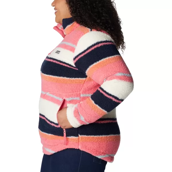 Columbia Womens West Bend Full ZipCamellia Rose Serendipity Stripe