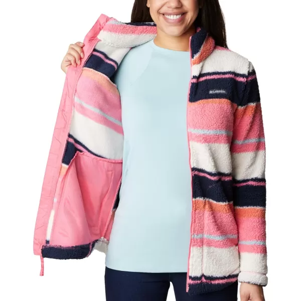 Columbia Womens West Bend Full ZipCamellia Rose Serendipity Stripe