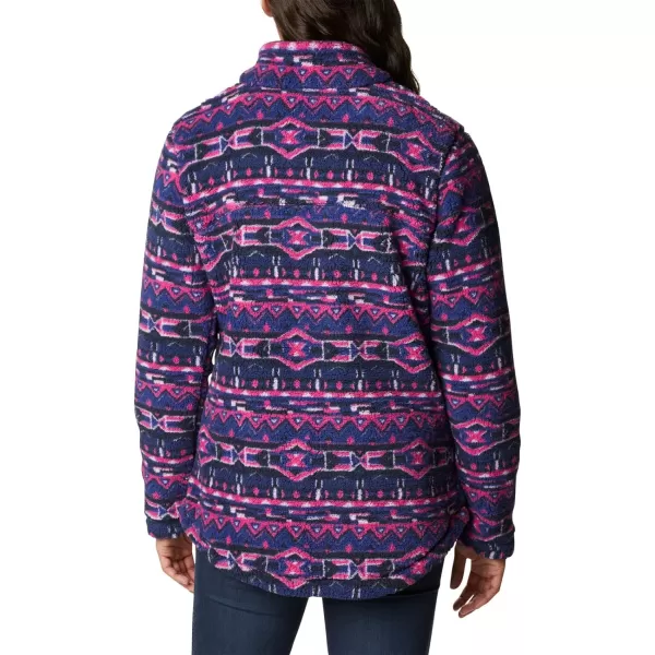 Columbia Womens West Bend Full ZipDark Sapphire 80s Stripe Print