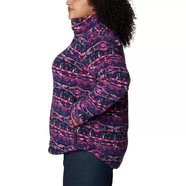 Columbia Womens West Bend Full ZipDark Sapphire 80s Stripe Print