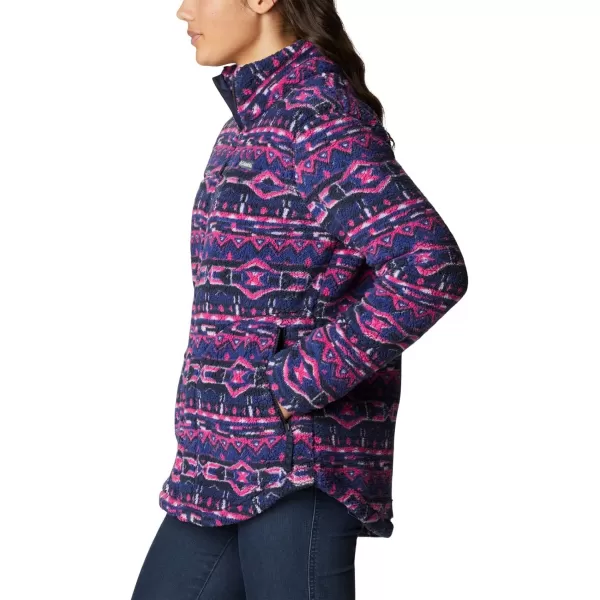 Columbia Womens West Bend Full ZipDark Sapphire 80s Stripe Print